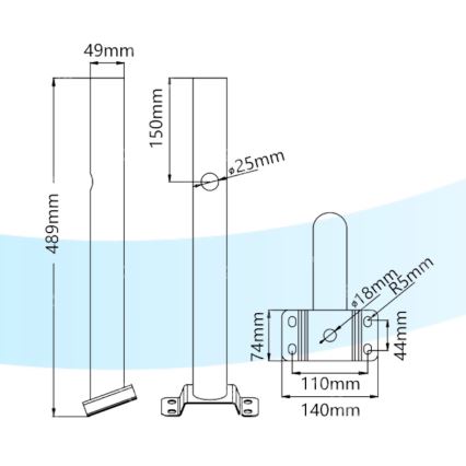 Aigostar - Gatulykthållare 48,9 cm svart