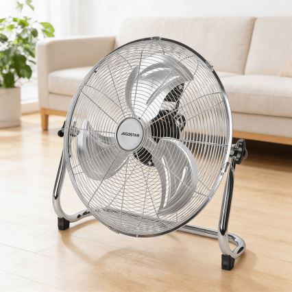 Aigostar - Golvfläkt 100 W/230 V, Ø 54 cm, blank krom