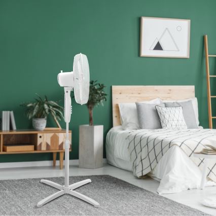 Aigostar - Golvfläkt 45W/230V 120 cm vit