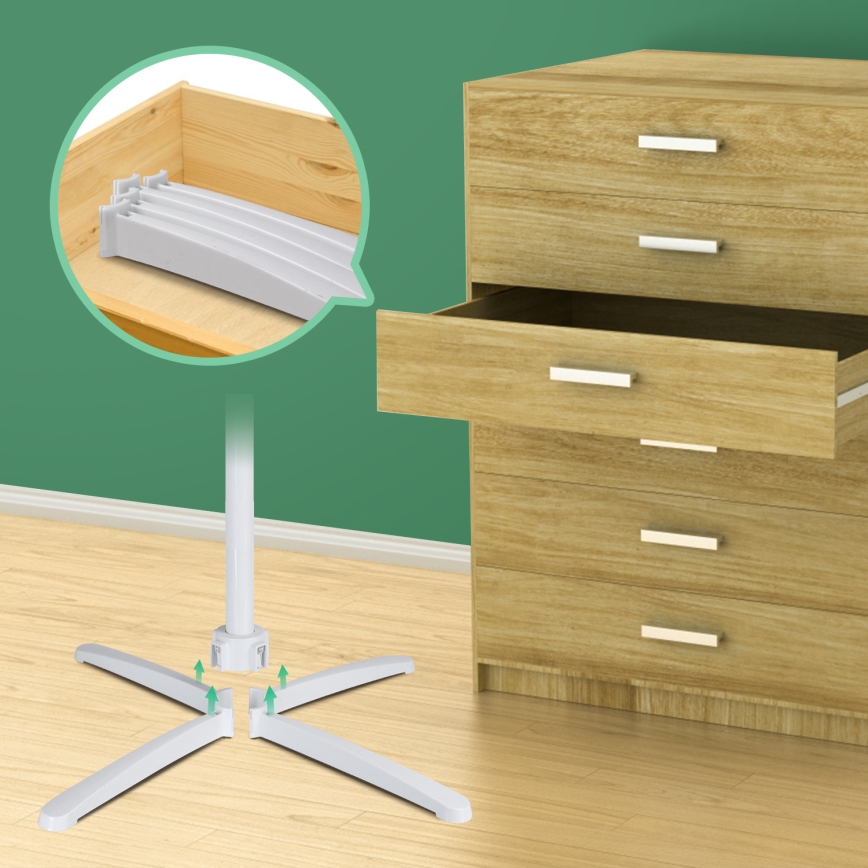 Aigostar - Golvfläkt 45W/230V 120 cm vit