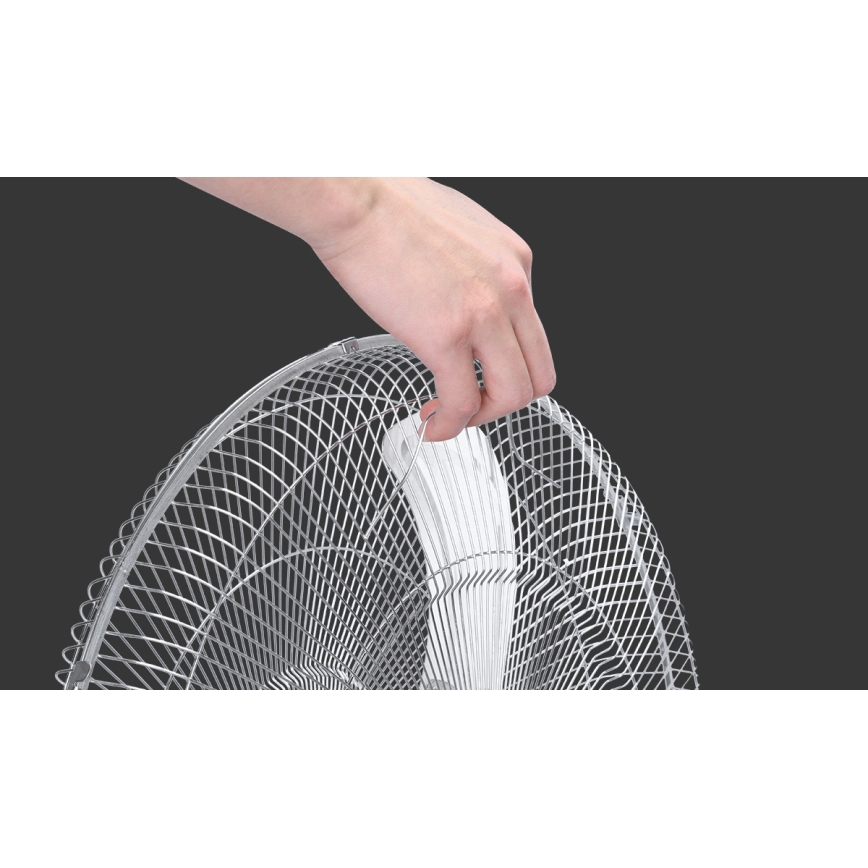 Aigostar - Golvfläkt 50 W/230 V Ø 50 cm krom/svart