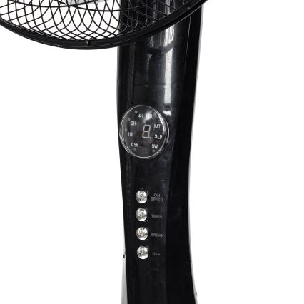 Aigostar - Golvfläkt 50W/230V 130 cm svart + fjärrkontroll