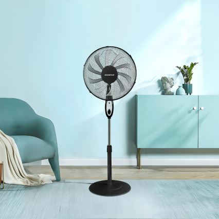 Aigostar - Golvfläkt 55W/230V 130 cm svart + fjärrkontroll