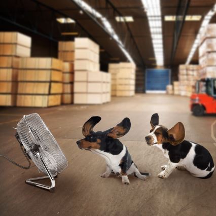 Aigostar - Golvfläkt 60W/230V 44,5 cm blank krom