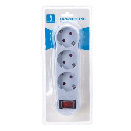Aigostar - Grenuttag med strömbrytare 3x16A/230V SCHUKO