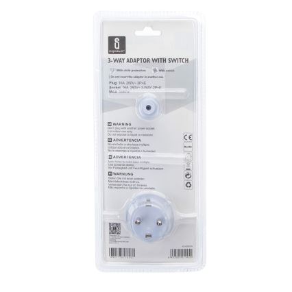 Aigostar - Grenuttag med strömbrytare 3x16A/230V SCHUKO