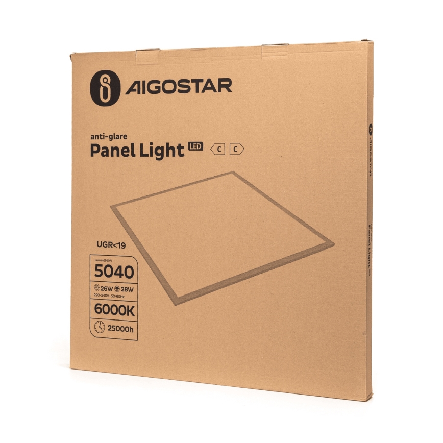 Aigostar - LED infälld undertakspanel LED/28W/230V Hög energieffektivitet UGR19 6000K 59,5x59,5 cm