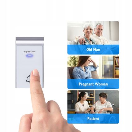 Aigostar - KIT 2x Plugin trådlös dörrklocka 230V/12V IP44 vit