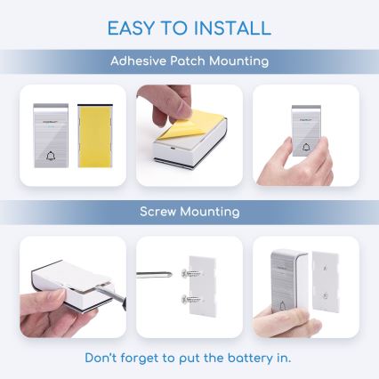 Aigostar - KIT 2x Trådlös dörrklocka 3xAA/12V IP44 silver