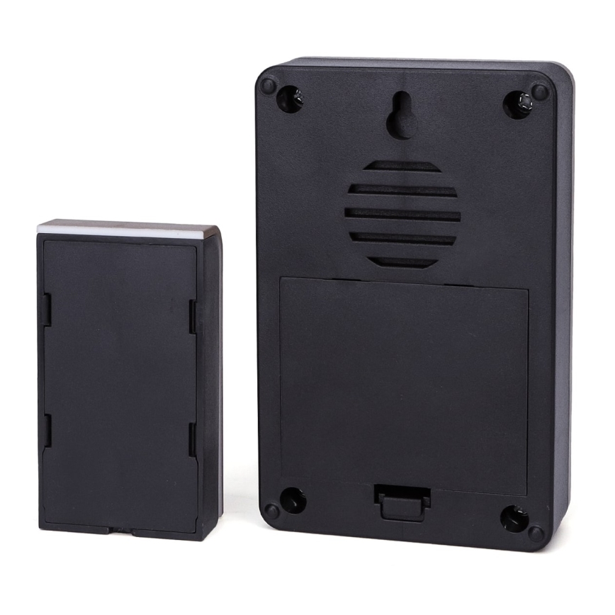 Aigostar - KIT 2x Trådlös dörrklocka 3xAA/12V IP44 svart