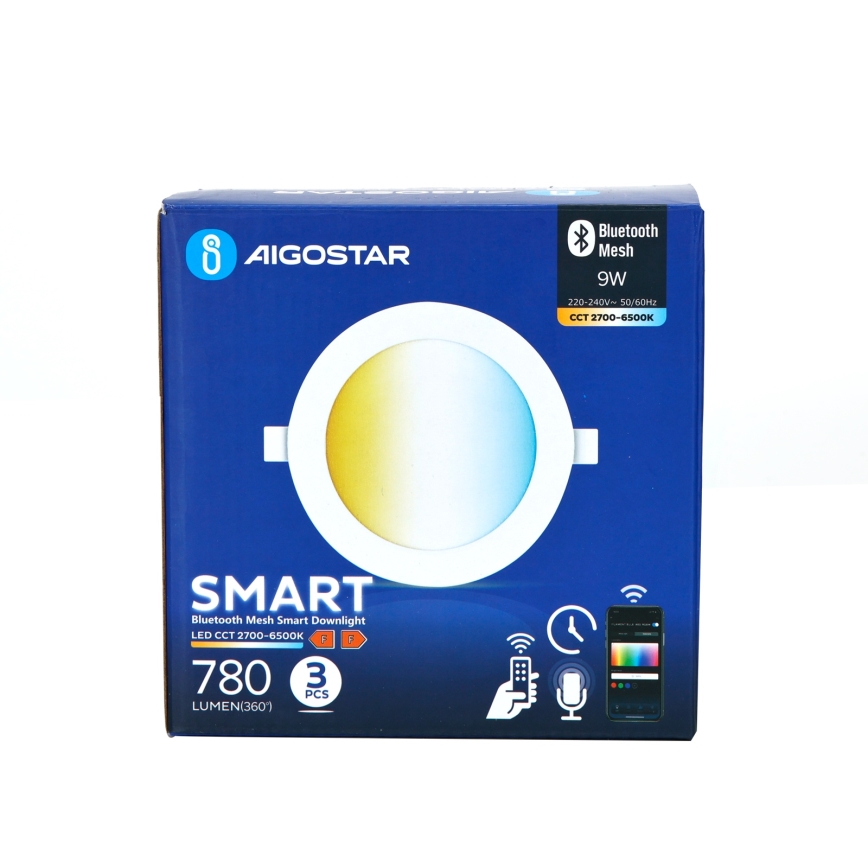 Aigostar - KIT 3x LED Dimbar infälld belysning MESH LED/9W/230V 2700K-6500K diameter 14,5 cm