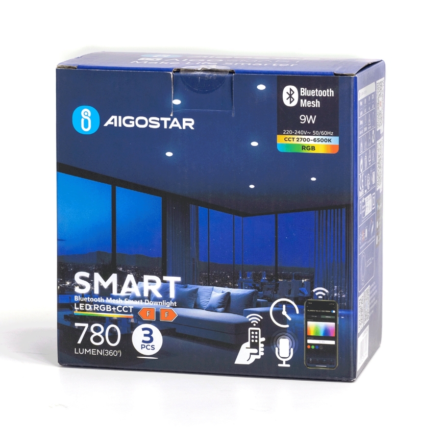 Aigostar - KIT 3x LED RGBW Ljusreglerad upphängd taklampa MESH LED/9W/230V 2700K-6500K diameter 14,5cm