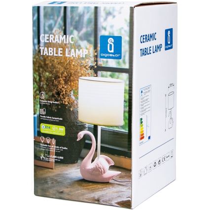 Aigostar - Lampa för barn 1xE14/40W/230V swan rosa
