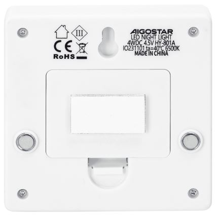 Aigostar - LED Bärbar nattlampa LED/3xAAA 6500K
