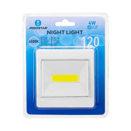 Aigostar - LED Bärbar nattlampa LED/3xAAA 6500K