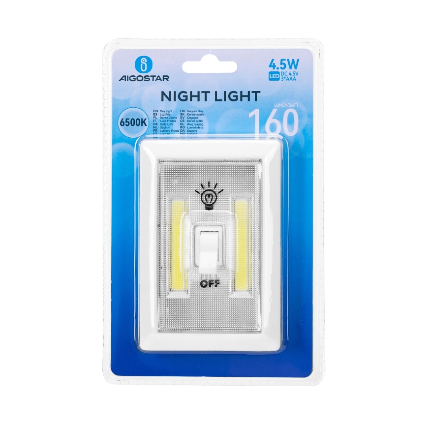 Aigostar - LED bärbar nattlampa LED/3xAAA 6500K