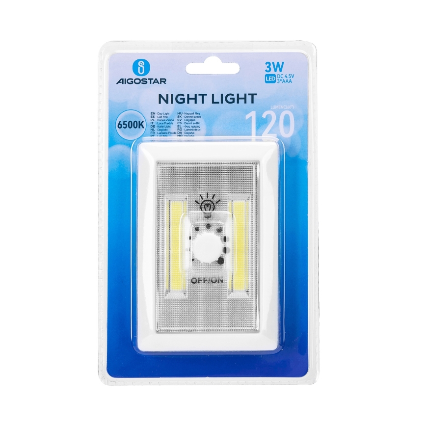 Aigostar - LED bärbar nattlampa LED/3xAAA 6500K