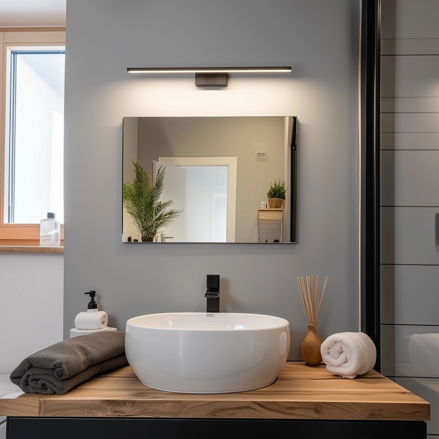 Aigostar - LED-belysning för badrumsspegel LED/12W/230V 4000K 60 cm IP44 svart