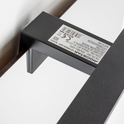 Aigostar - LED-belysning för badrumsspegel LED/12W/230V 4000K 60 cm IP44 svart