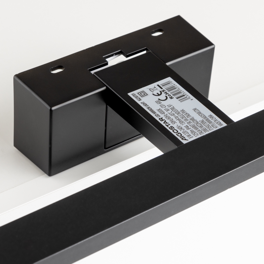 Aigostar - LED belysning för badrumsspegel LED/8W/230V 4000K 40 cm IP44 svart