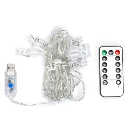 Aigostar - LED dekorationsslinga 10xLED/5W/USB 5 m varmvit