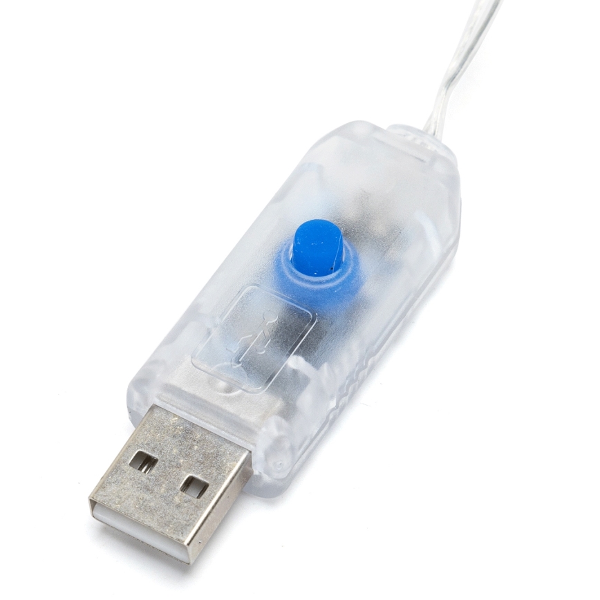 Aigostar - LED dekorationsslinga 10xLED/5W/USB 5 m varmvit