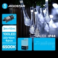 Aigostar - LED dekorativ utomhusslinga 100xLED/8 funktioner 13m IP44 kall vit