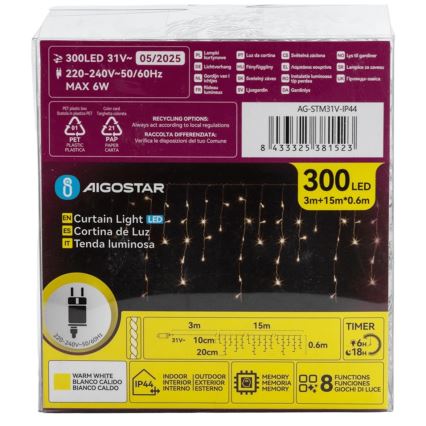 Aigostar - LED dekorativ utomhusslinga 75xLED/6W/230V 15x0,6m IP44 varm vit