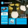 Aigostar - LED dekorerande utomhusslinga 20xLED/3m IP44 kallvit