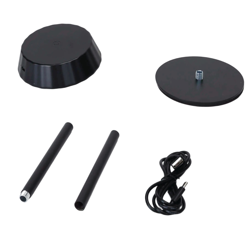 Aigostar - dimbar LED-skrivbordslampa AMBIENT LED/2,4W/5V 3000-6500K svart 2000 mAh