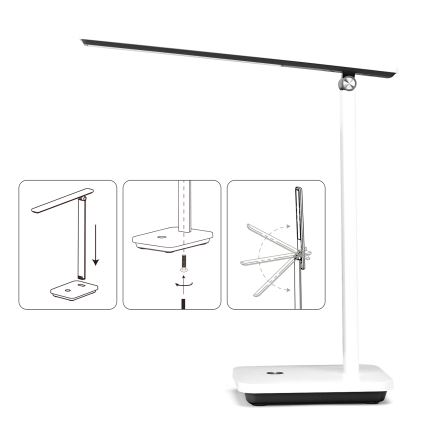 Aigostar - LED Dimbar bordslampa LED/5W/5V 3000-6500K vit/svart
