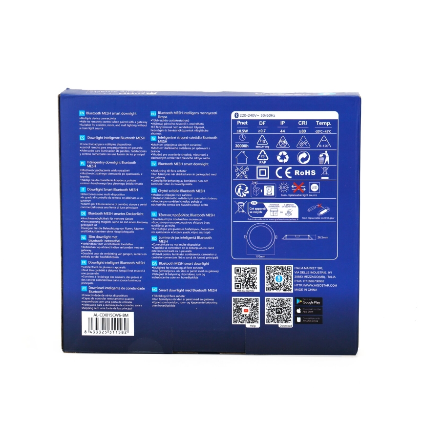 Aigostar - LED Dimbar infälld belysning MESH LED/15W/230V 2700-6500K diameter 17 cm