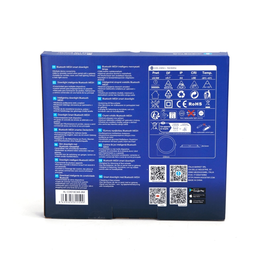 Aigostar - LED Dimbar infälld belysning MESH LED/18W/230V 2700-6500K diameter 23 cm