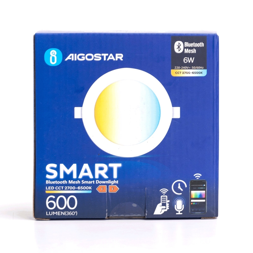 Aigostar - LED Utomhus dimbar infälld armatur MESH LED/6W/230V 2700-6500K IP44 vit