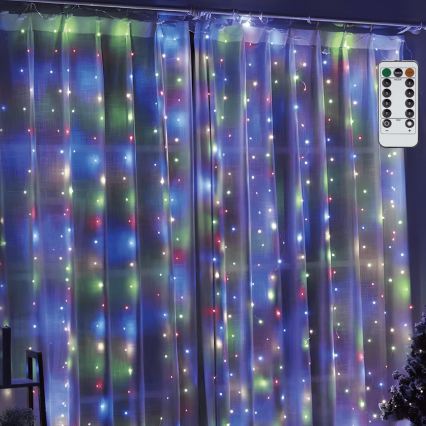Aigostar - LED-dimmbar julbelysning 300× LED / 8 funktioner USB 6×3 m flerfärgad + fjärrkontroll