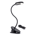 Aigostar - LED dimbar laddningsbar skrivbordslampa med klämma LED/3W/5V 1800mAh svart