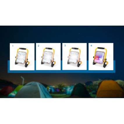Aigostar - LED dimbar uppladdningsbar strålkastare LED/50W/5V 6500K IP65