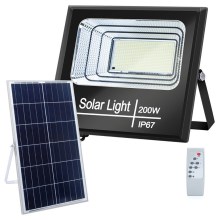 Aigostar - LED Dimbar solcellstrålkastare LED/200W/3,2V IP67 + RC