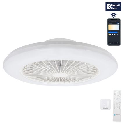 Aigostar - LED dimbar taklampa med fläkt LED/40W/230V 2700-6500K Ø 48,5 cm vit + fjärrkontroll