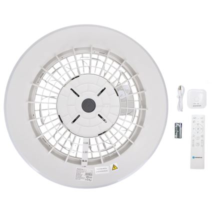 Aigostar - LED dimbar taklampa med fläkt LED/40W/230V 2700-6500K Ø 48,5 cm vit + fjärrkontroll