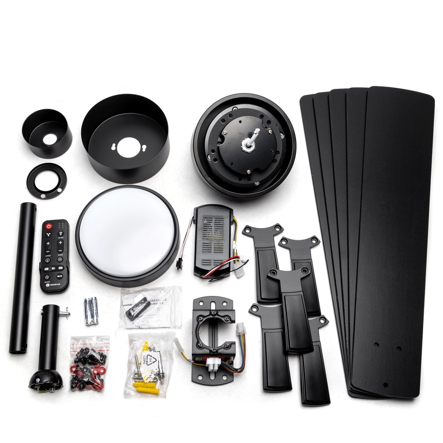 Aigostar - LED Dimbar takfläkt LED/20W/230V 2700-6500K 132cm brun + fjärrkontroll