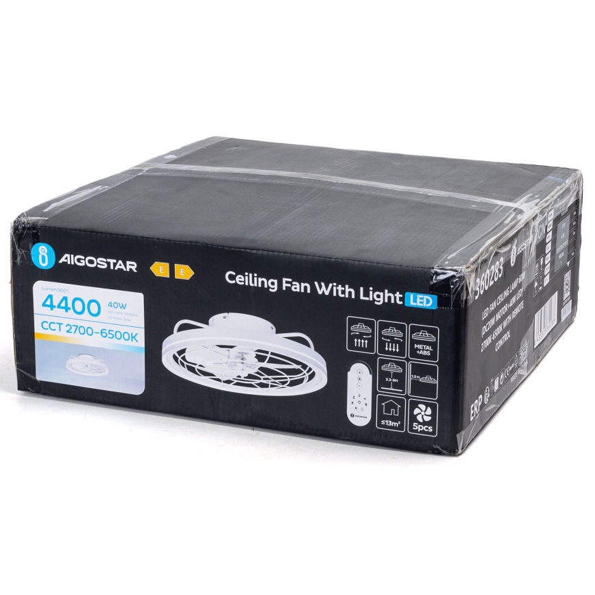 Aigostar - LED Dimbar takfläkt LED/40W/230V 2700-6500K diameter 48 cm + fjärrkontroll vit