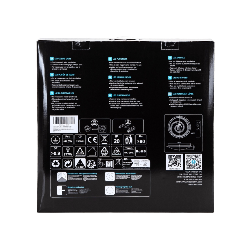 Aigostar - LED dimbar taklampa LED/60W/230V 2700-6500K Ø 52,7 cm krom + fjärrkontroll