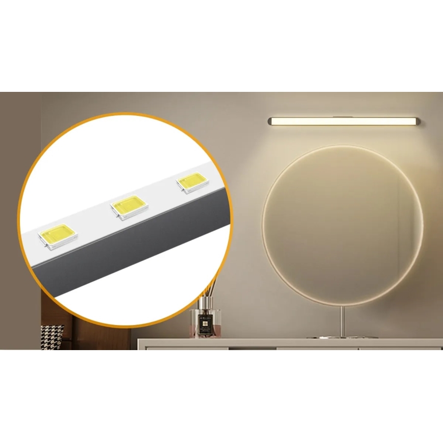 Aigostar - Dimmbar uppladdningsbar LED-spegelbelysning LED/2,9W/5V 2000 mAh