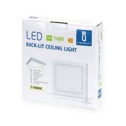 Aigostar - LED Fäst taklampa LED/12W/230V 17,3x17,3 cm 4000K vit