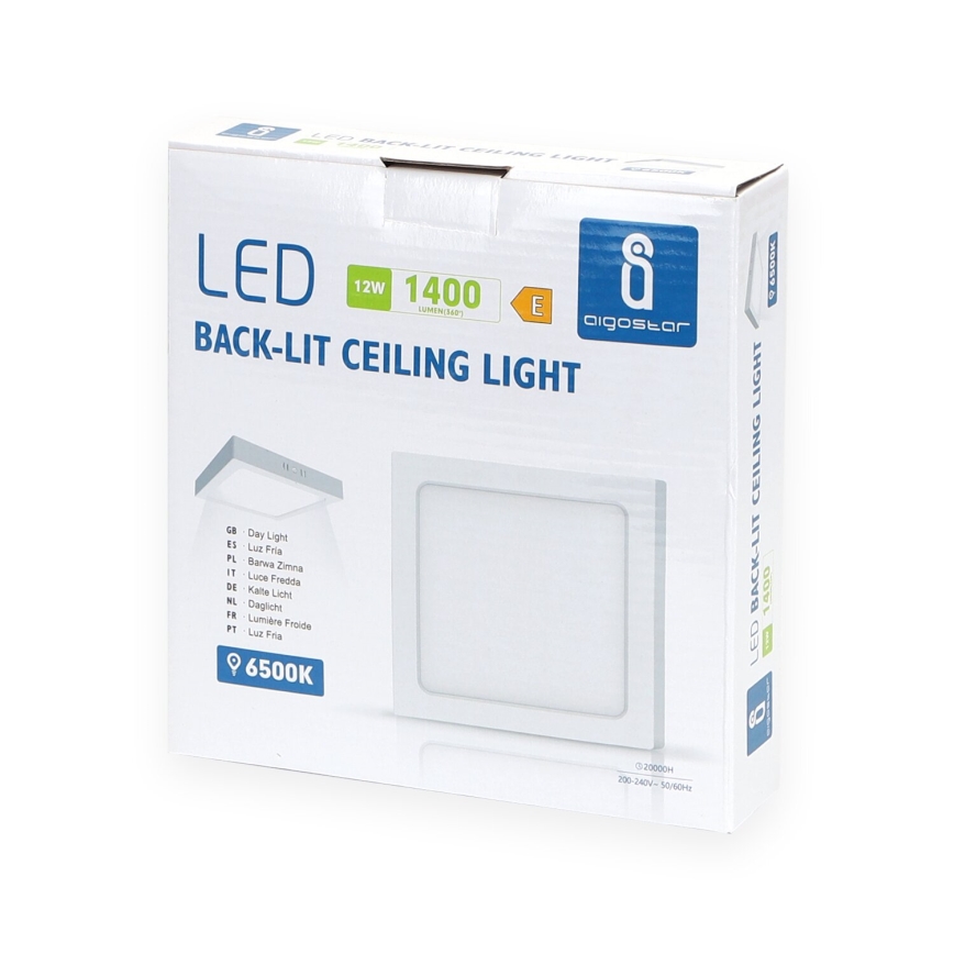 Aigostar - LED Fäst taklampa LED/12W/230V 17,3x17,3 cm 6500K vit