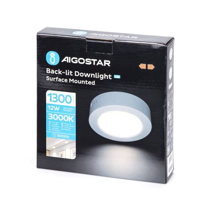Aigostar - LED Fäst taklampa LED/12W/230V diameter 17,4 cm 3000K vit