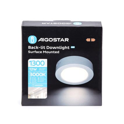 Aigostar - LED Fäst taklampa LED/12W/230V diameter 17,4 cm 3000K vit