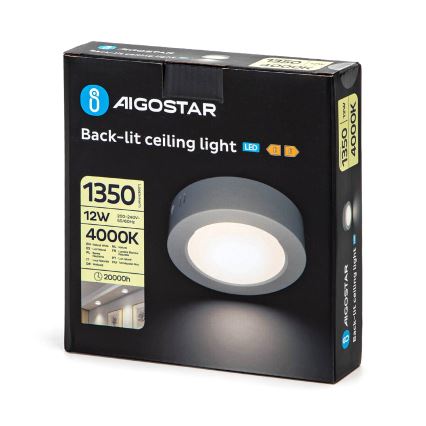 Aigostar - LED Fäst taklampa LED/12W/230V diameter 17,4 cm 4000K vit