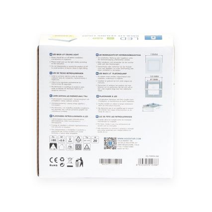 Aigostar - LED Fäst taklampa LED/6W/230V 12,2x12,2 cm 3000K vit